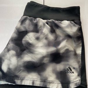 ADIDAS BLACK AND GREY RUNNING SHORTS